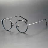 Acetate & Titanium Eyeglasses LE0190_Blue &Gunmetal