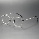 Acetate & Titanium Eyeglasses LE0191_Clear & Silver