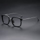 Acetate & Titanium Eyeglasses LE0204_Black & Silver