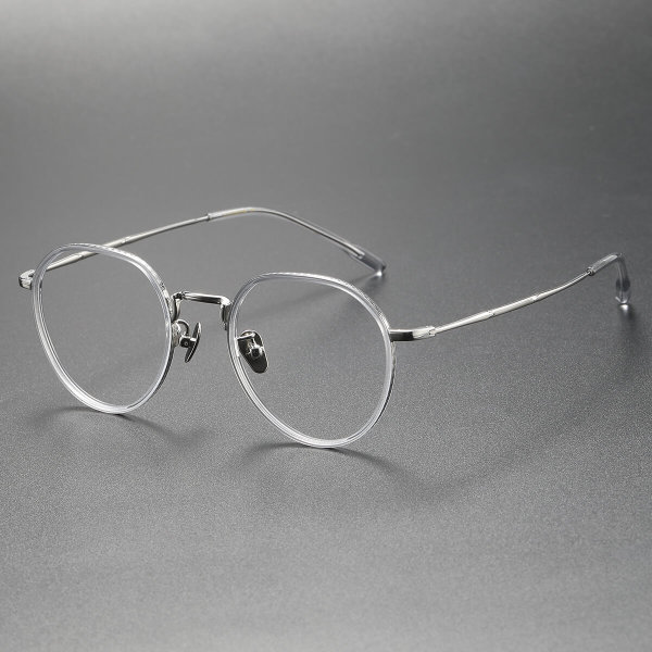 Acetate & Titanium Eyeglasses LE0190_Clear & Silver