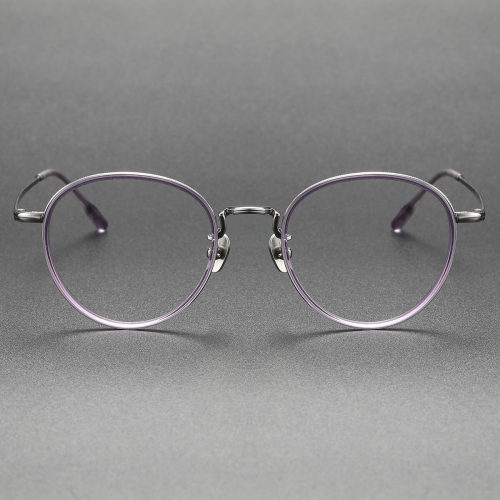 Acetate & Titanium Eyeglasses LE0188_Gunmetal & Purple