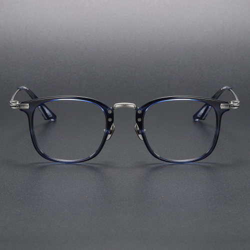 Acetate & Titanium Eyeglasses LE0168_Blue & Silver