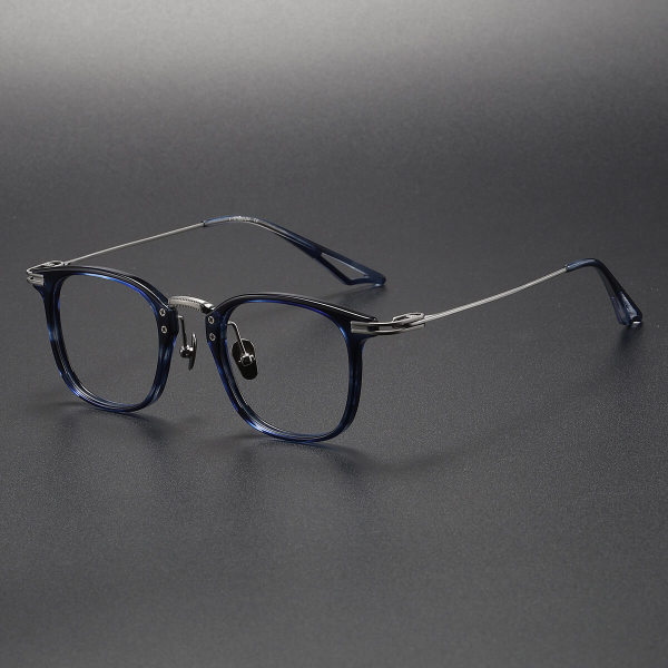 Acetate & Titanium Eyeglasses LE0168_Blue & Silver