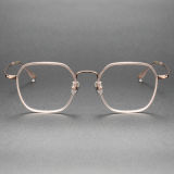 Acetate & Titanium Eyeglasses LE0186_Pink & Rose Gold