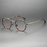 Acetate & Titanium Eyeglasses LE0183_Gold & Tortoise