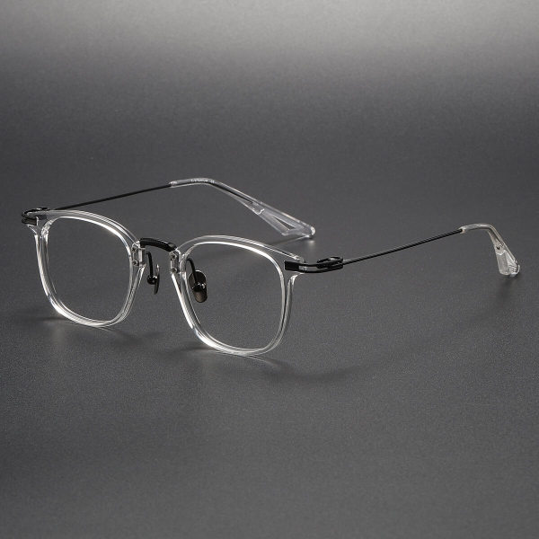 Acetate & Titanium Eyeglasses LE0168_Clear & Black