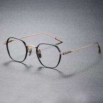 Titanium Eyeglasses LE0143_Black & Gold Titanium Eyeglasses LE0143_Black & Gold