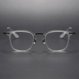 Acetate & Titanium Eyeglasses LE0168_Clear & Black
