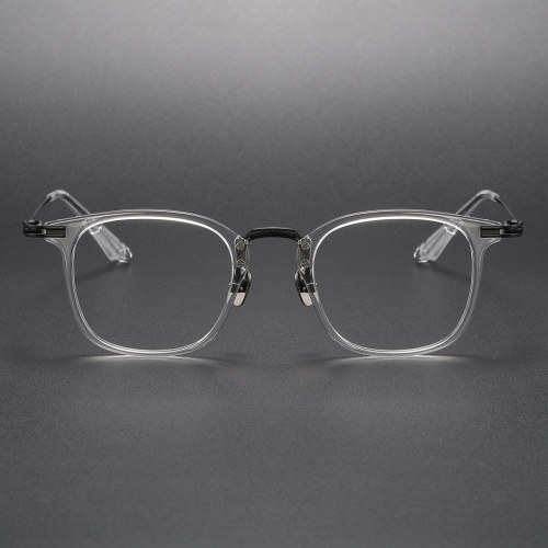 Acetate & Titanium Eyeglasses LE0168_Clear & Black