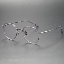 Acetate & Titanium Eyeglasses LE0182_Purple & Gunmetal