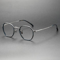 Acetate & Titanium Eyeglasses LE0183_Blue & Silver Acetate & Titanium Eyeglasses LE0183_Blue & Silver