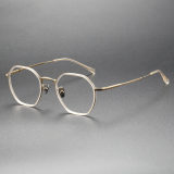 Acetate & Titanium Eyeglasses LE0183_Pink & Gold