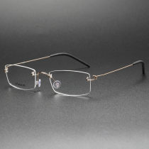 Rimless Titanium Eyeglasses LE0062_Gold