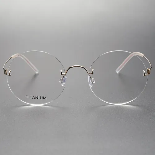 Rimless Titanium Eyeglasses LE0071_Gold