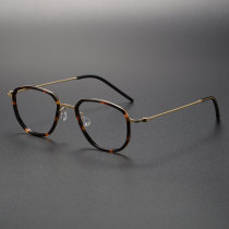 Acetate & Titanium Eyeglasses LE0091_Tortoise & Gold