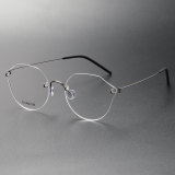 Rimless Titanium Eyeglasses LE0069_Gunmetal