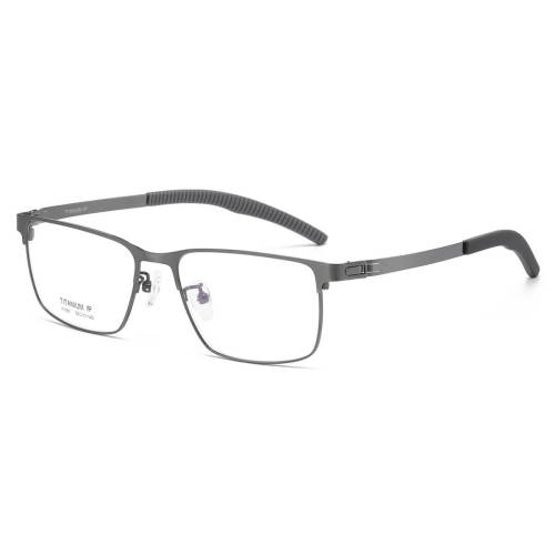 Stainless Steel Eyeglasses LE0055_Gray & Silver