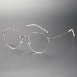 Rimless Titanium Eyeglasses LE0069_Gold