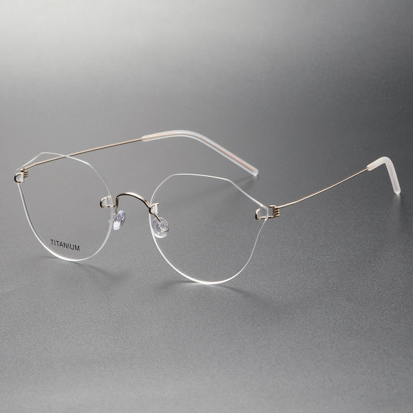 Rimless Titanium Eyeglasses LE0069_Gold