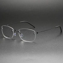 Rimless Titanium Eyeglasses LE0070_Black