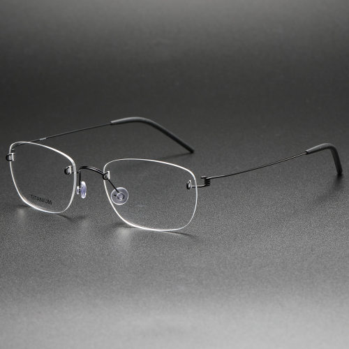 Rimless Titanium Eyeglasses LE0070_Black