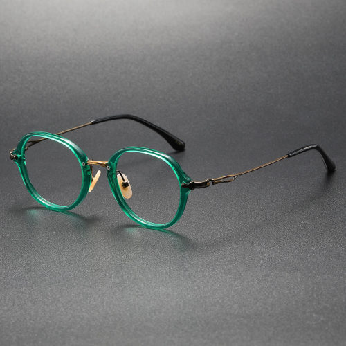 Acetate & Titanium Eyeglasses LE0060_Green