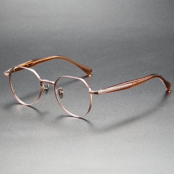 Titanium & Acetate Eyeglasses LE0065_Rose Gold