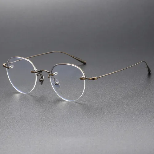 Rimless Titanium Eyeglasses LE0112_Bronze