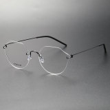 Rimless Titanium Eyeglasses LE0069_Black