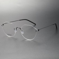 Rimless Titanium Eyeglasses LE0069_Black