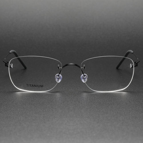 Rimless Titanium Eyeglasses LE0070_Black