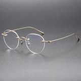 Rimless Titanium Eyeglasses LE0112_Gold