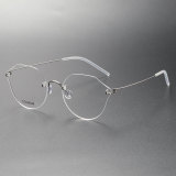 Rimless Titanium Eyeglasses LE0069_Silver