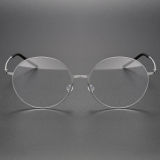 Round Titanium Glasses LE1175_Silver