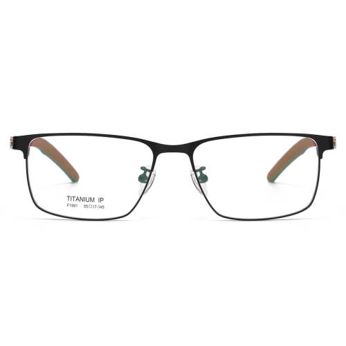 Stainless Steel Eyeglasses LE0055_Black & Gold