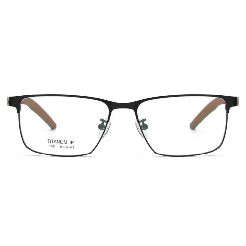 Stainless Steel Eyeglasses LE0055_Black & Gold