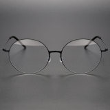 Round Titanium Glasses LE1175_Black