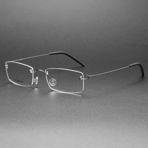 Rimless Titanium Eyeglasses LE0062_Gunmetal