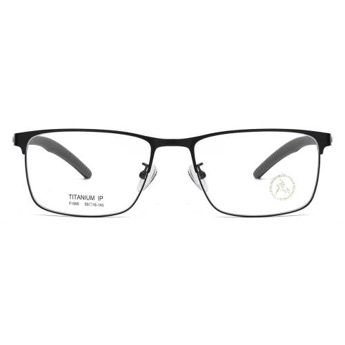 Stainless Steel Eyeglasses LE0056_Black & Silver
