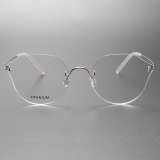 Rimless Titanium Eyeglasses LE0069_Gold