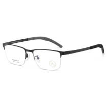 Stainless Steel Eyeglasses LE0054_Black Stainless Steel Eyeglasses LE0054_Black