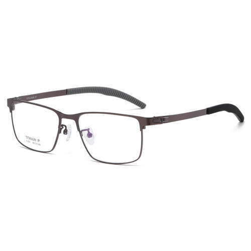 Stainless Steel Eyeglasses LE0055_Brown
