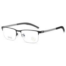 Stainless Steel Eyeglasses LE0054_Black & Silver Stainless Steel Eyeglasses LE0054_Black & Silver