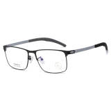Stainless Steel Eyeglasses LE0056_Black & Silver