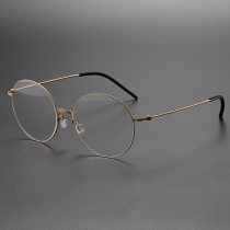 Round Titanium Glasses LE1175_Gold Round Titanium Glasses LE1175_Gold