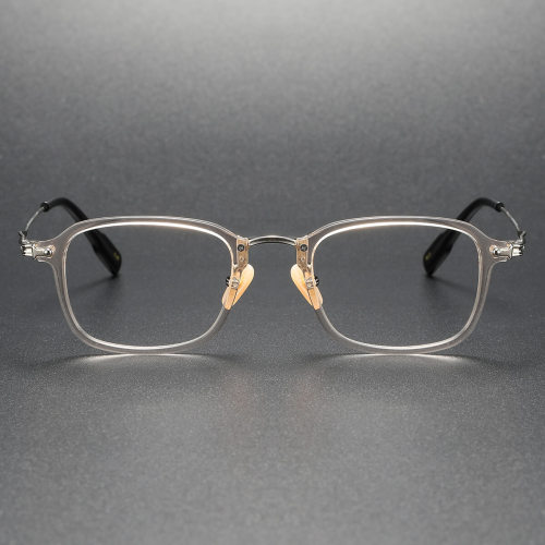 Acetate & Titanium Eyeglasses LE0061_Clear Brown