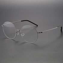Round Titanium Glasses LE1175_Silver Round Titanium Glasses LE1175_Silver