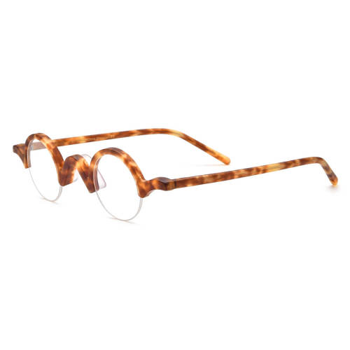 Half Rimmed Acetate Glasses LE0775_Brown