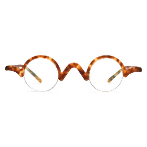 Half Rimmed Acetate Glasses LE0775_Brown
