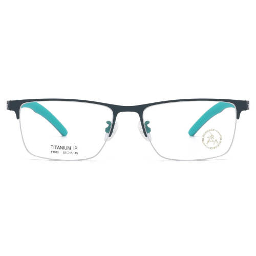 Stainless Steel Eyeglasses LE0053_Green & Silver